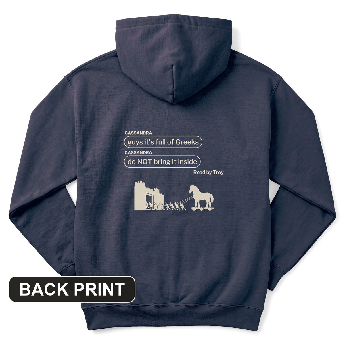 Cassandra Left On Read Back Print Hoodie