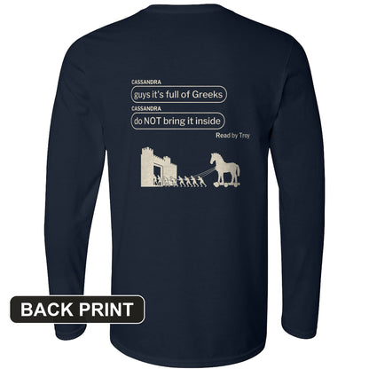Cassandra Left On Read Back Print Long Sleeve T-Shirt