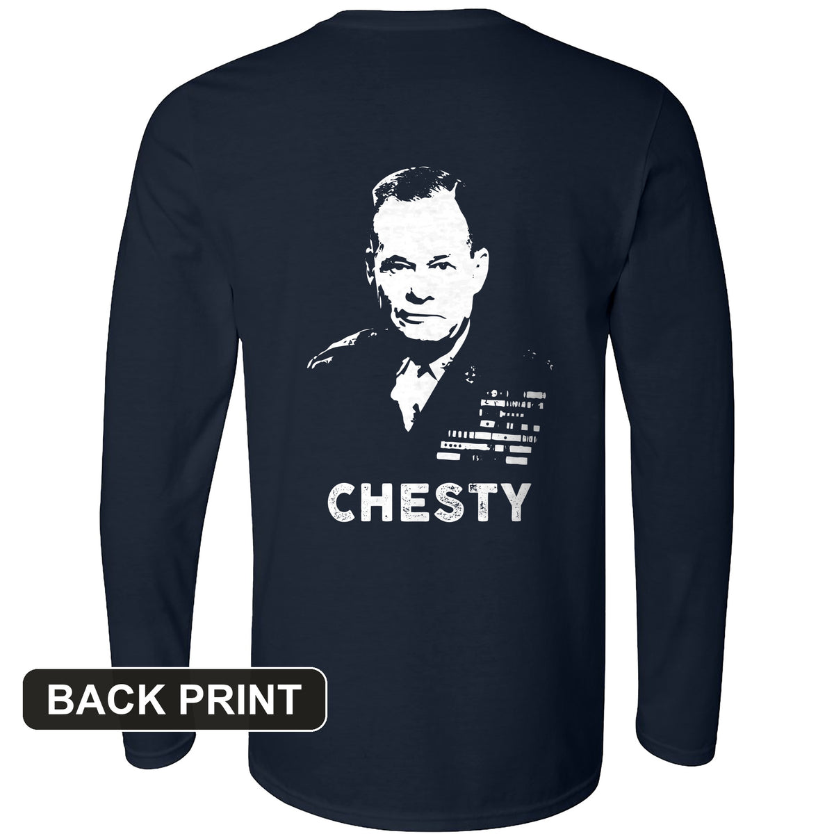 Chesty Puller Back Print Long Sleeve T-Shirt
