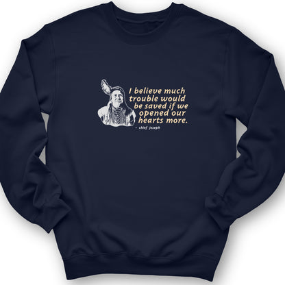 Chief Joseph Open Hearts Crewneck