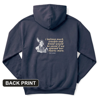 Chief Joseph Open Hearts Back Print Hoodie