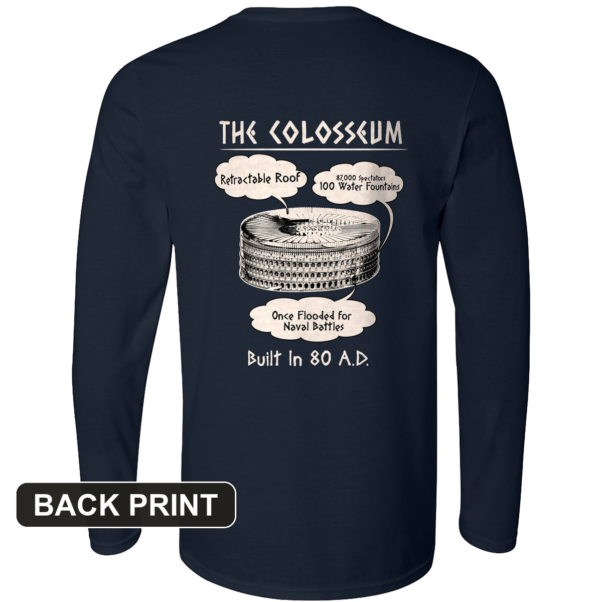 Colosseum Back Print Long Sleeve T-Shirt