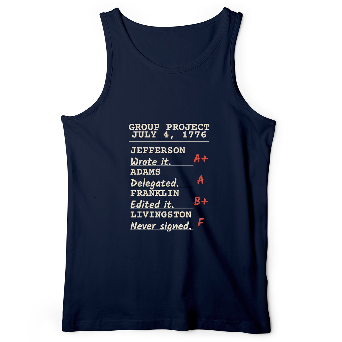 Declaration Of Independence Group Project Tank Top