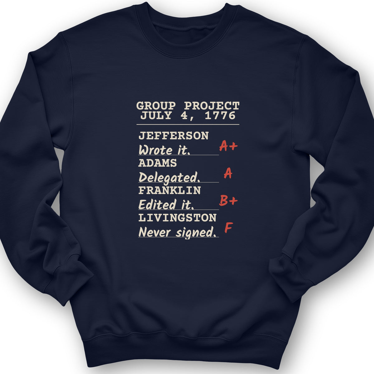 Declaration Of Independence Group Project Crewneck