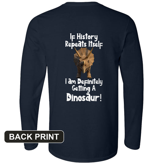 Dinosaur Back Print Long Sleeve T-Shirt