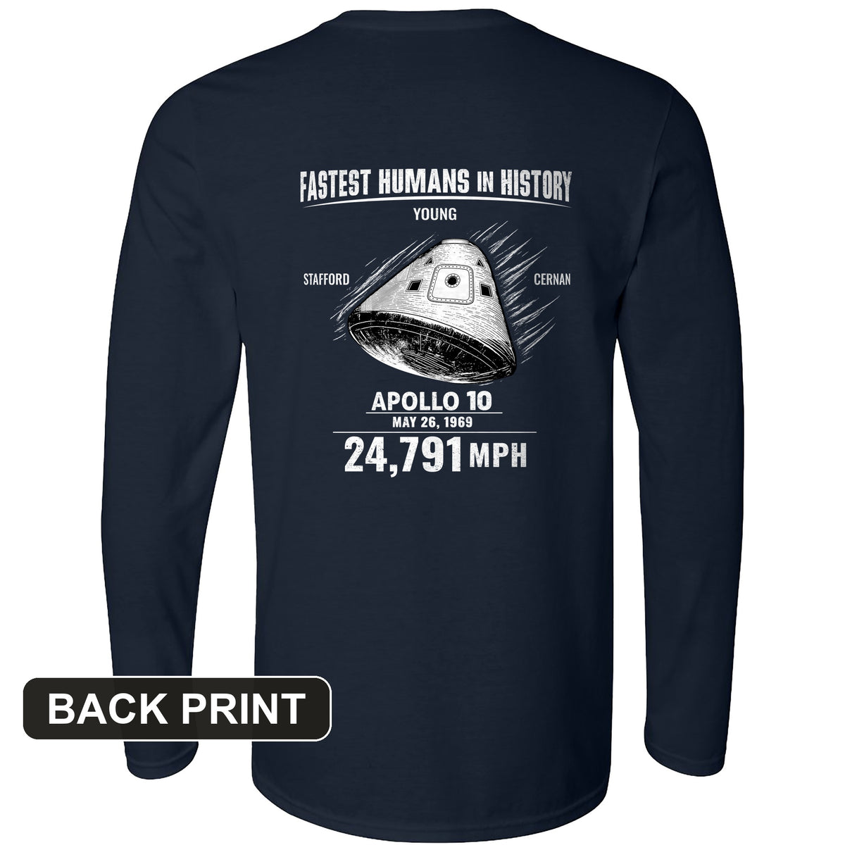 Fastest Humans Back Print Long Sleeve T-Shirt