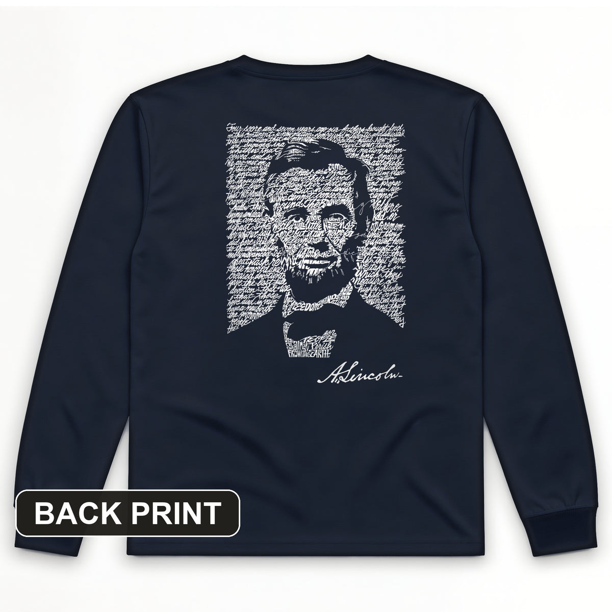 Gettysburg Address Back Print Long Sleeve T-Shirt
