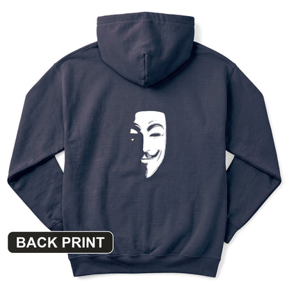 Guy Fawkes Mask Back Print Hoodie