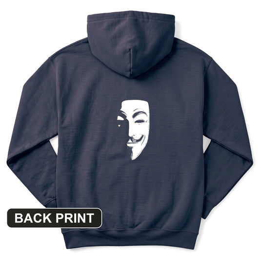 Guy Fawkes Mask Back Print Hoodie