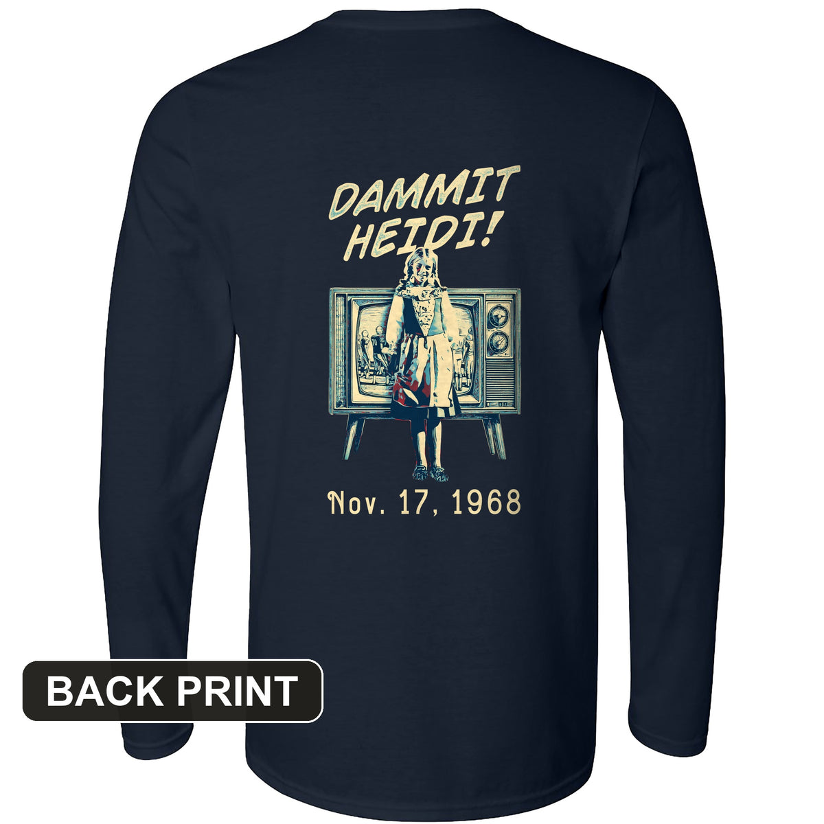 Heidi Bowl Back Print Long Sleeve T-Shirt