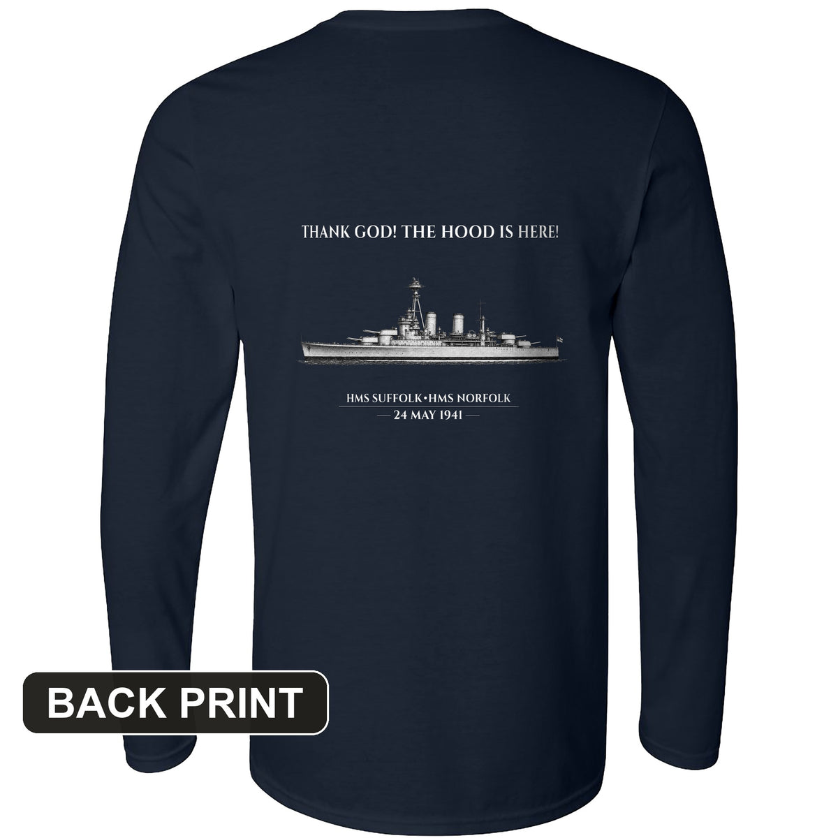 Hood Back Print Long Sleeve T-Shirt