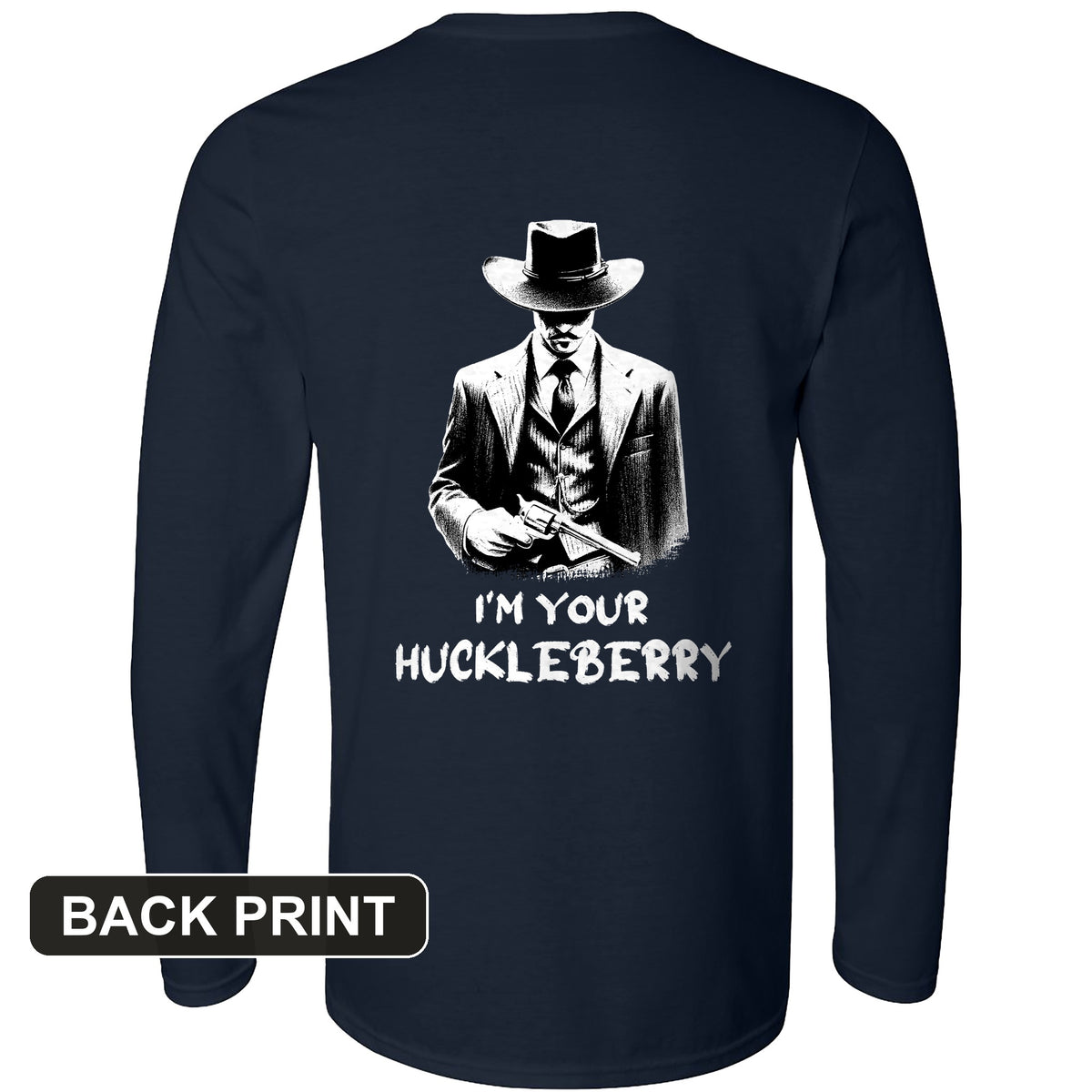 Huckleberry Back Print Long Sleeve T-Shirt