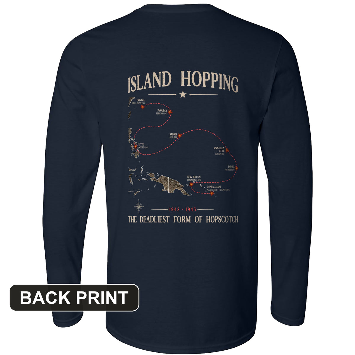 Island Hopping Back Print Long Sleeve T-Shirt