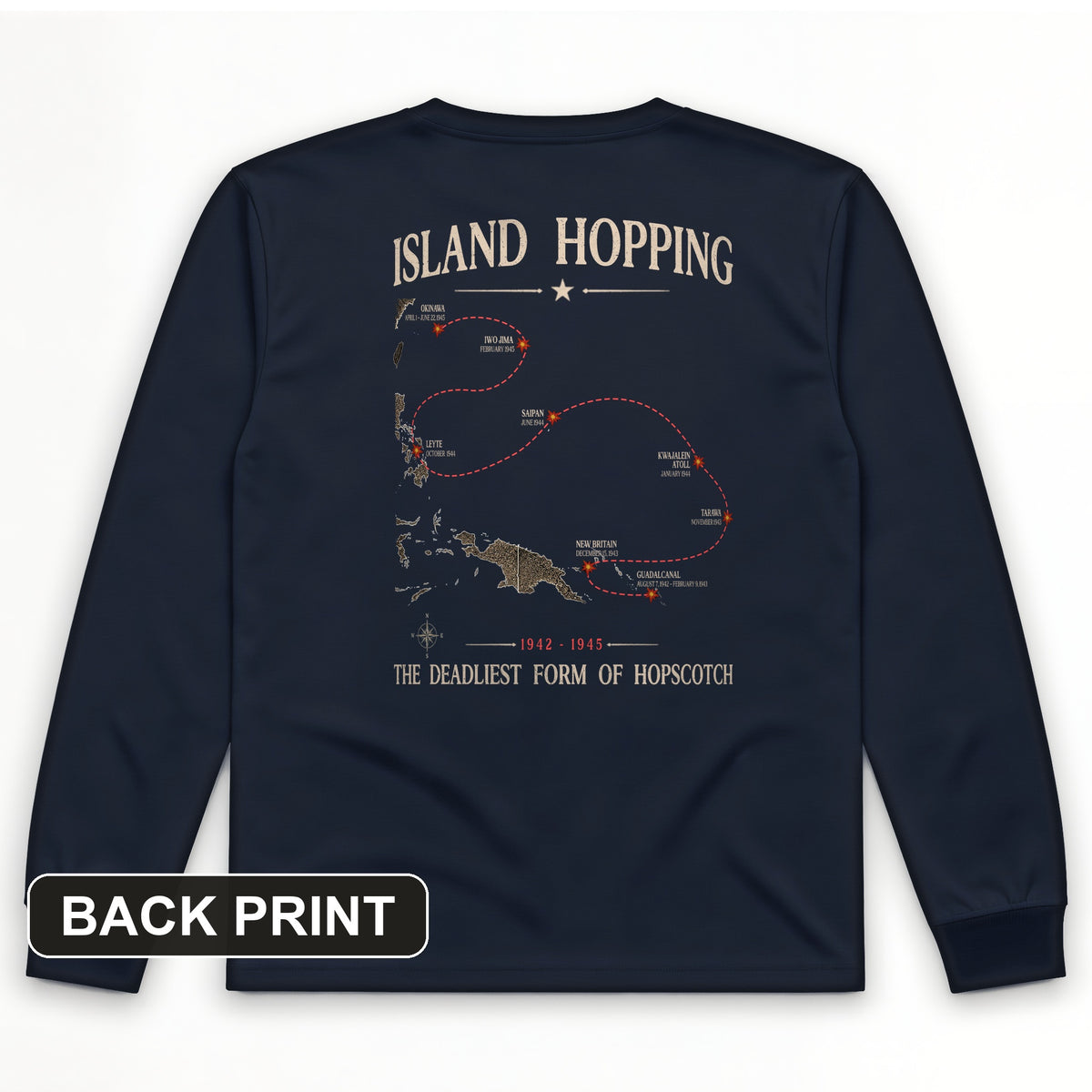 Island Hopping Back Print Long Sleeve T-Shirt