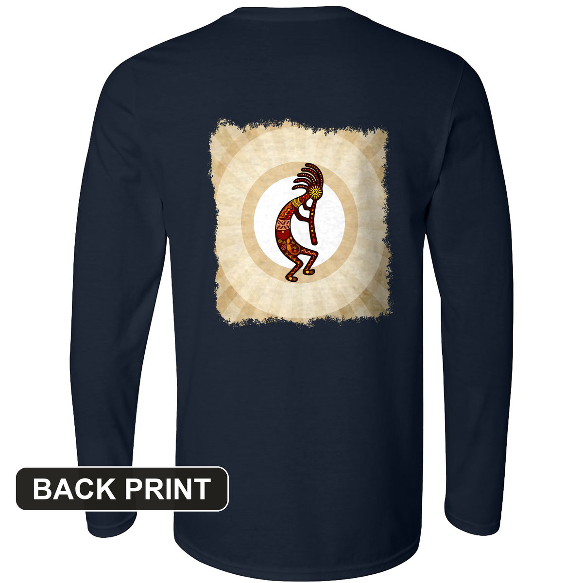 Kokopelli Back Print Long Sleeve T-Shirt