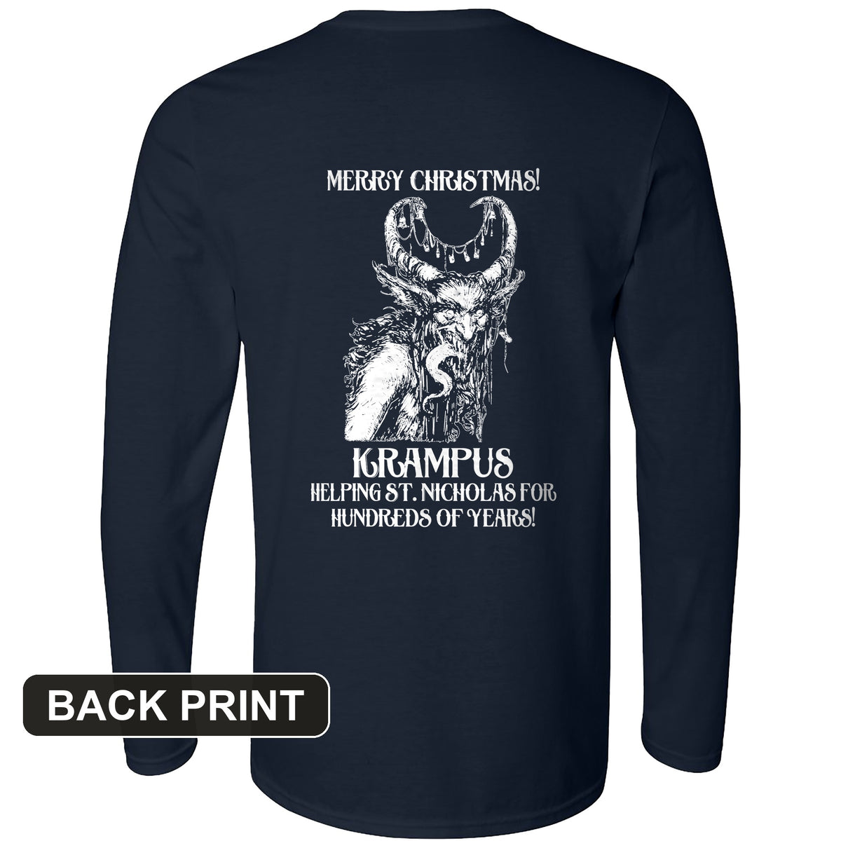 Krampus Back Print Long Sleeve T-Shirt