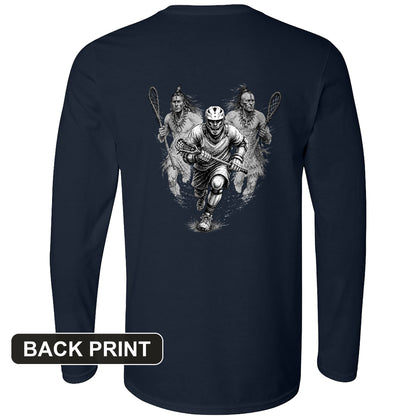Lacrosse Back Print Long Sleeve T-Shirt