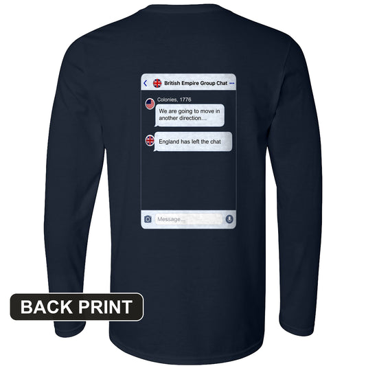 Left the Chat Back Print Long Sleeve T-Shirt