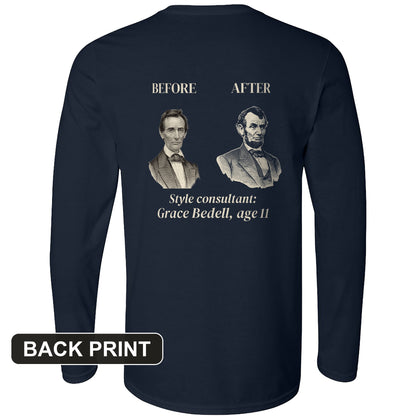 Lincoln Style Consultant Grace Bedell Back Print Long Sleeve T-Shirt