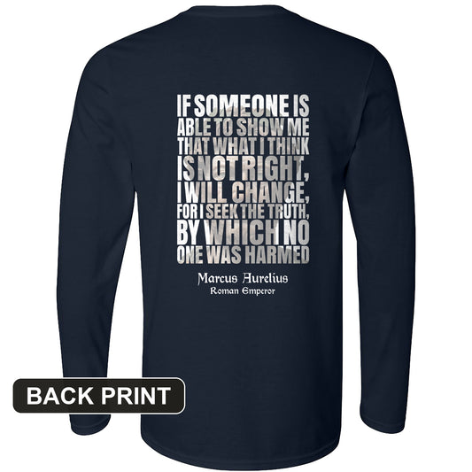 Marcus Aurelius Quote Back Print Long Sleeve T-Shirt