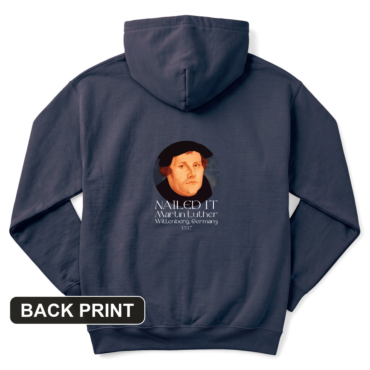 Martin Luther Nailed It Back Print Hoodie