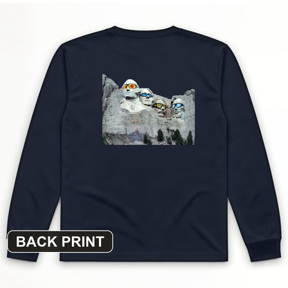 Mount Rushmore Shades Back Print Long Sleeve T-Shirt
