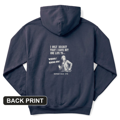 Nathan Hale Whoa Hang On Back Print Hoodie