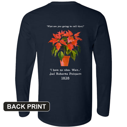 Poinsettias Back Print Long Sleeve T-Shirt