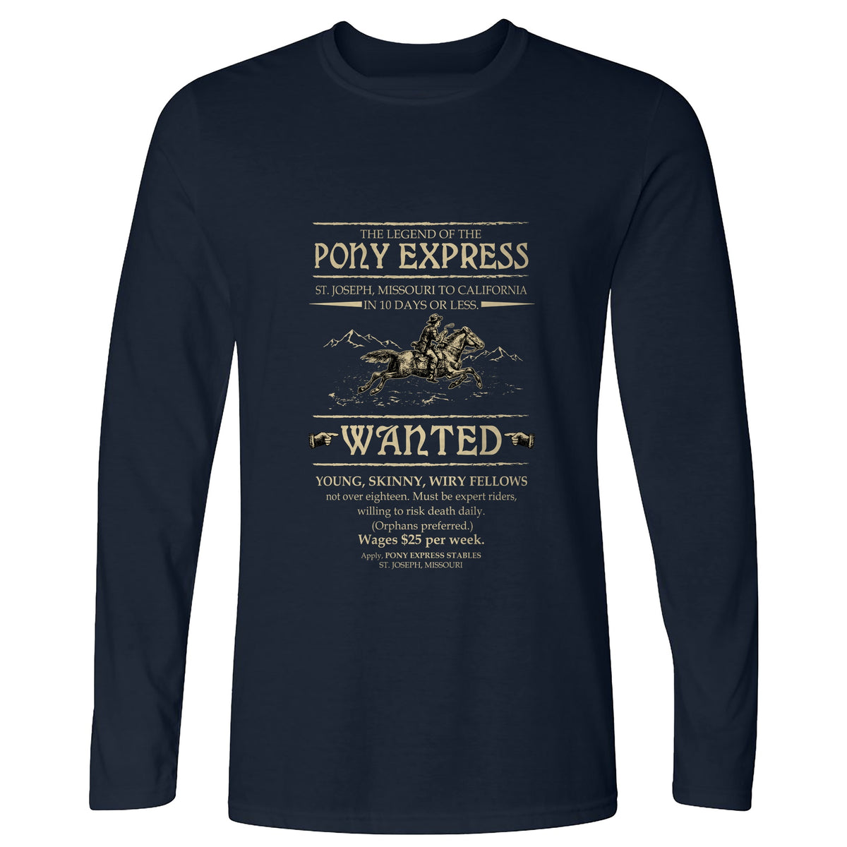 Pony Express Poster Long Sleeve T-Shirt