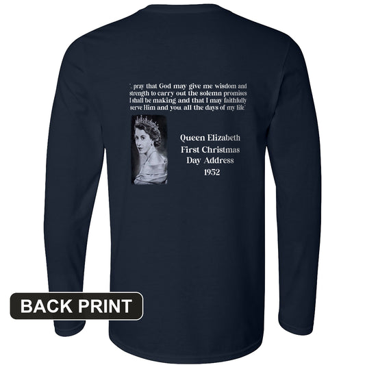 Queen Elizabeth II Xmas Address Back Print Long Sleeve T-Shirt