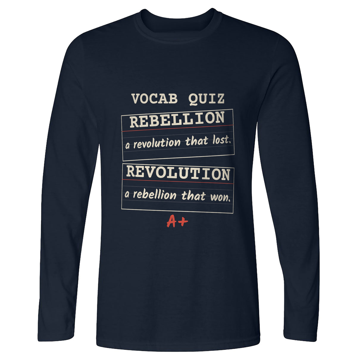Rebellion Vs Revolution Flash Cards Long Sleeve T-Shirt