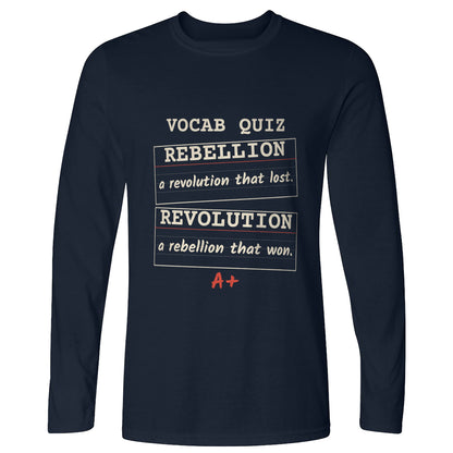 Rebellion Vs Revolution Flash Cards Long Sleeve T-Shirt