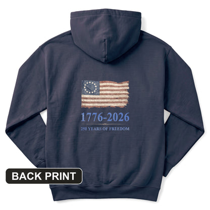 Revolutionary Flag 250 Back Print Hoodie