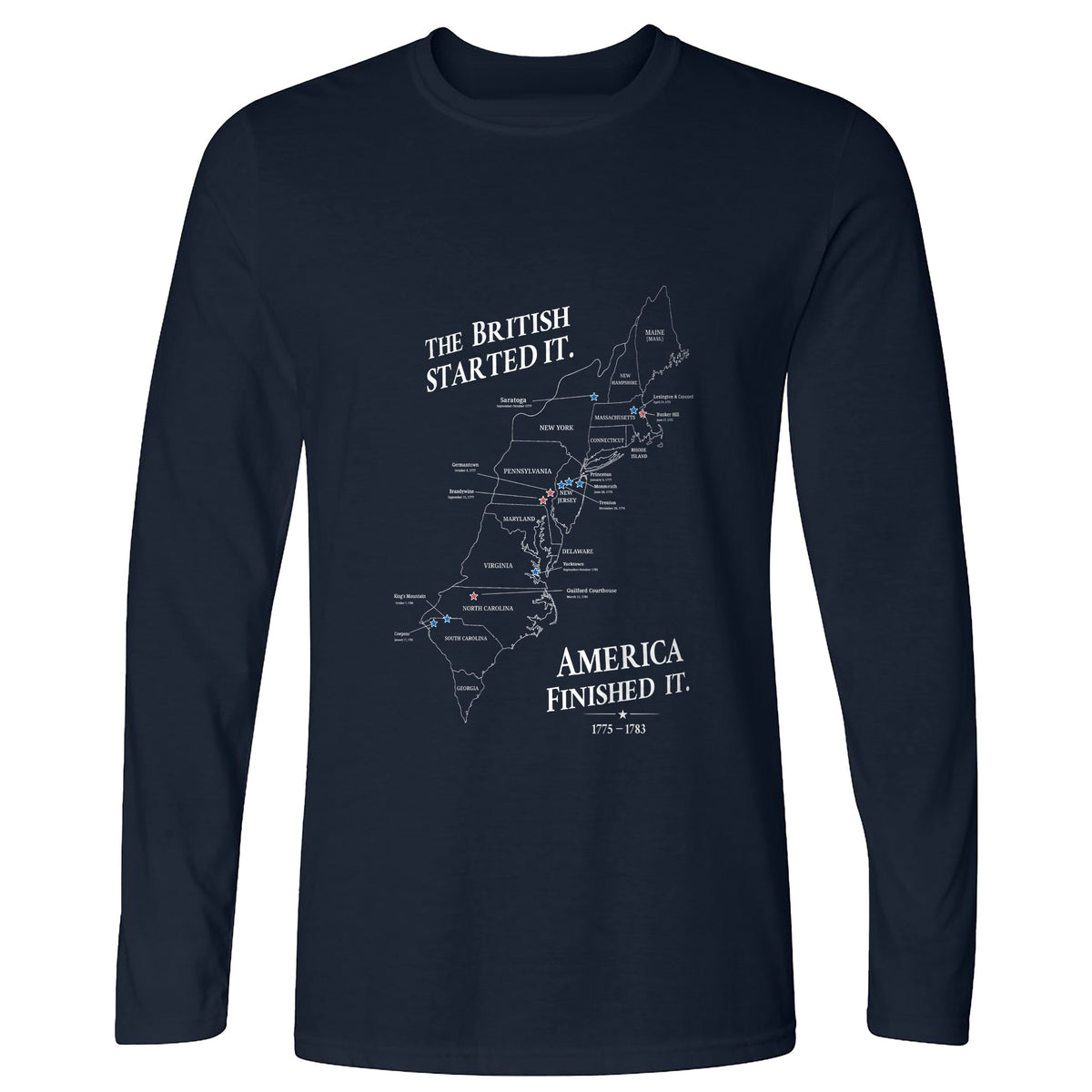 Revolutionary War Map Long Sleeve T-Shirt