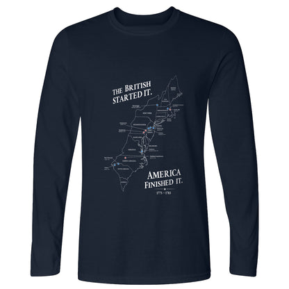 Revolutionary War Map Long Sleeve T-Shirt