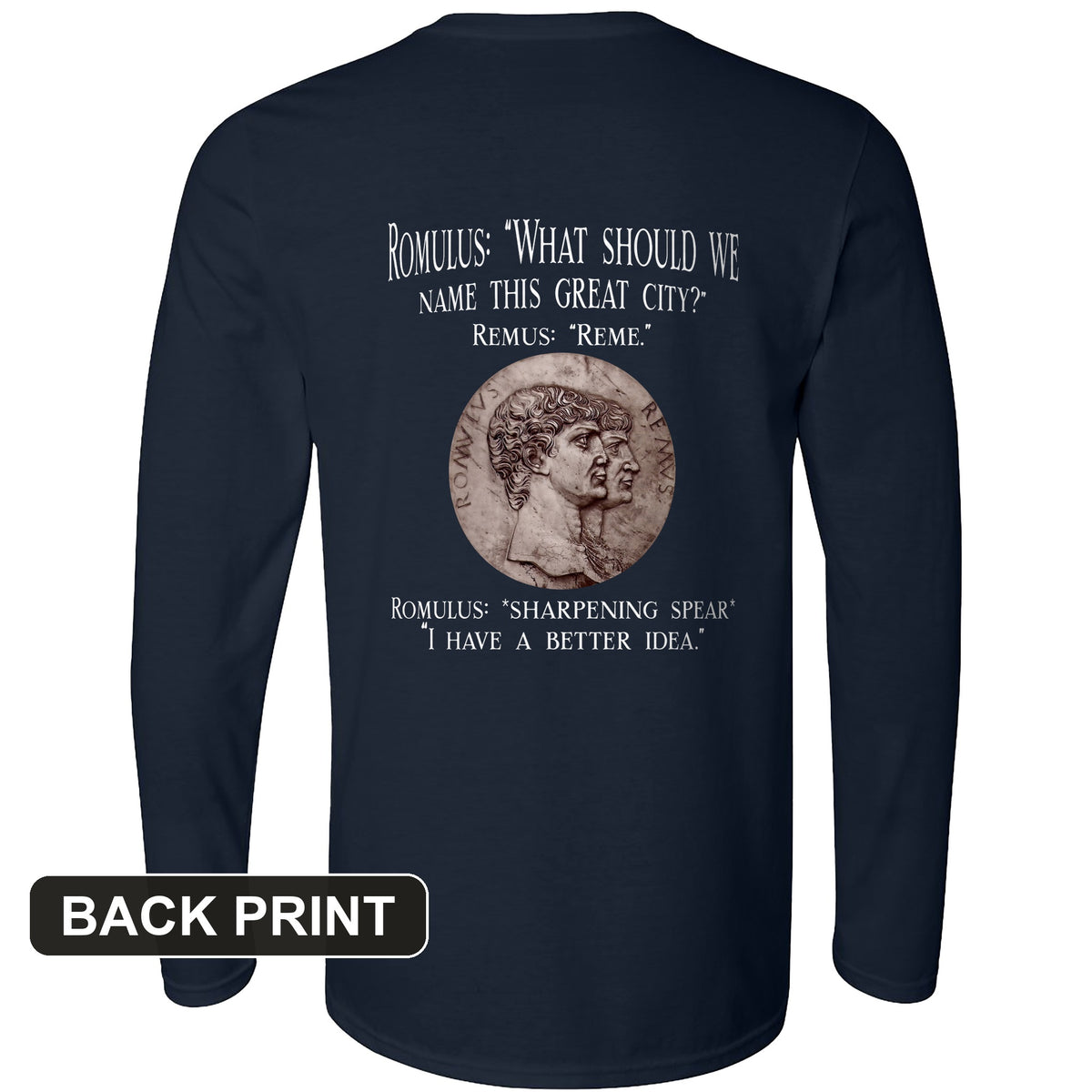 Rome Back Print Long Sleeve T-Shirt