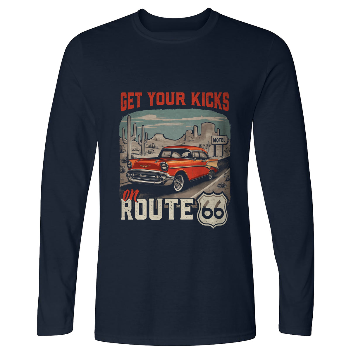 Route 66 Billboard Long Sleeve T-Shirt