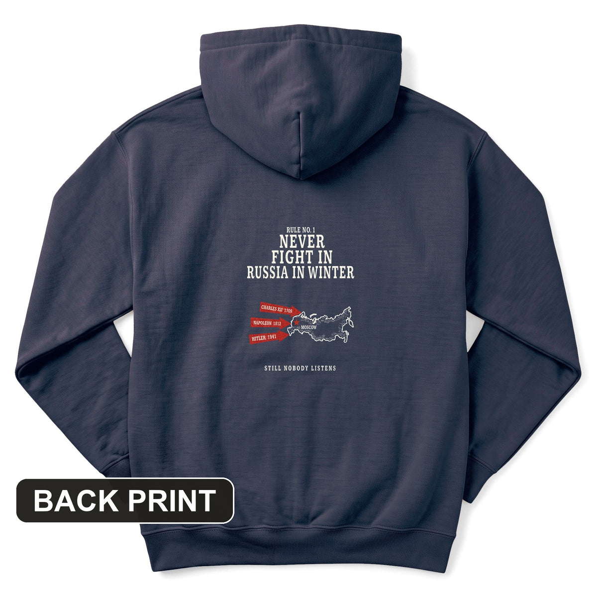 Russia In Winter Back Print Hoodie