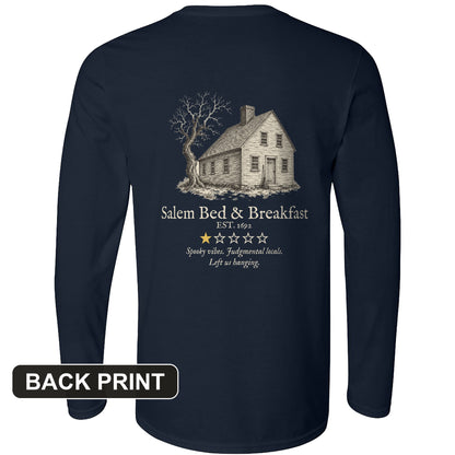 Salem Bed And Breakfast 1692 Back Print Long Sleeve T-Shirt