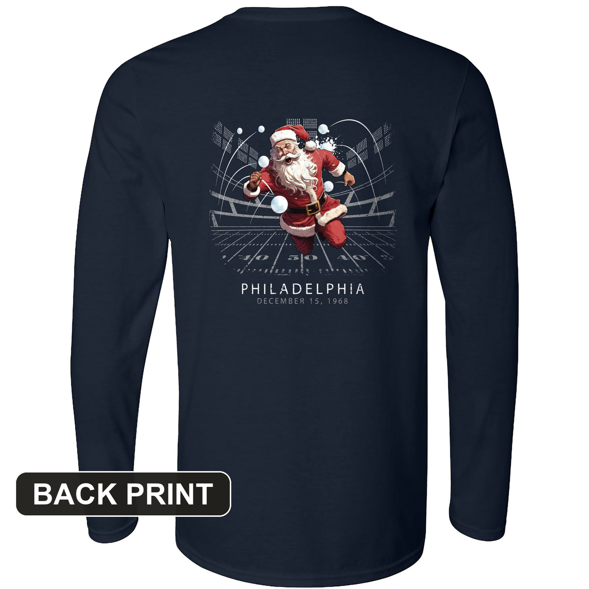 Snowballs at Santa Back Print Long Sleeve T-Shirt