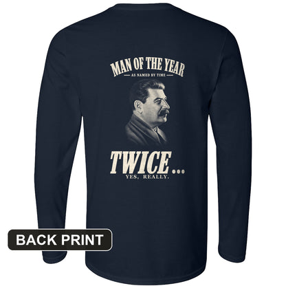 Stalin Man Of The Year Twice Back Print Long Sleeve T-Shirt