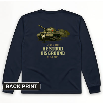 Tank Man Back Print Long Sleeve T-Shirt