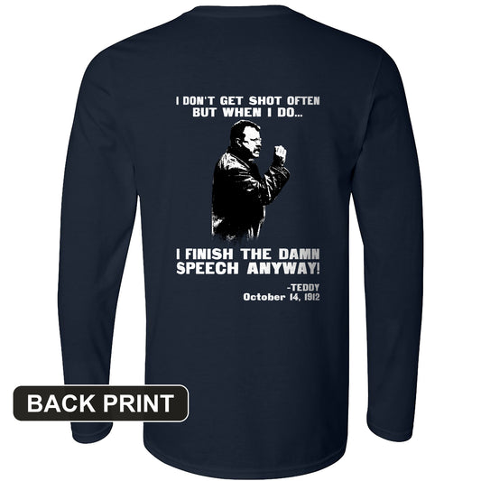 Teddy Speech Back Print Long Sleeve T-Shirt