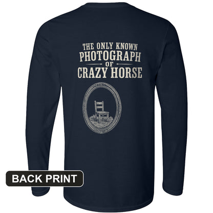 The Only Known Photograph of Crazy Horse Back Print Long Sleeve T-Shirt
