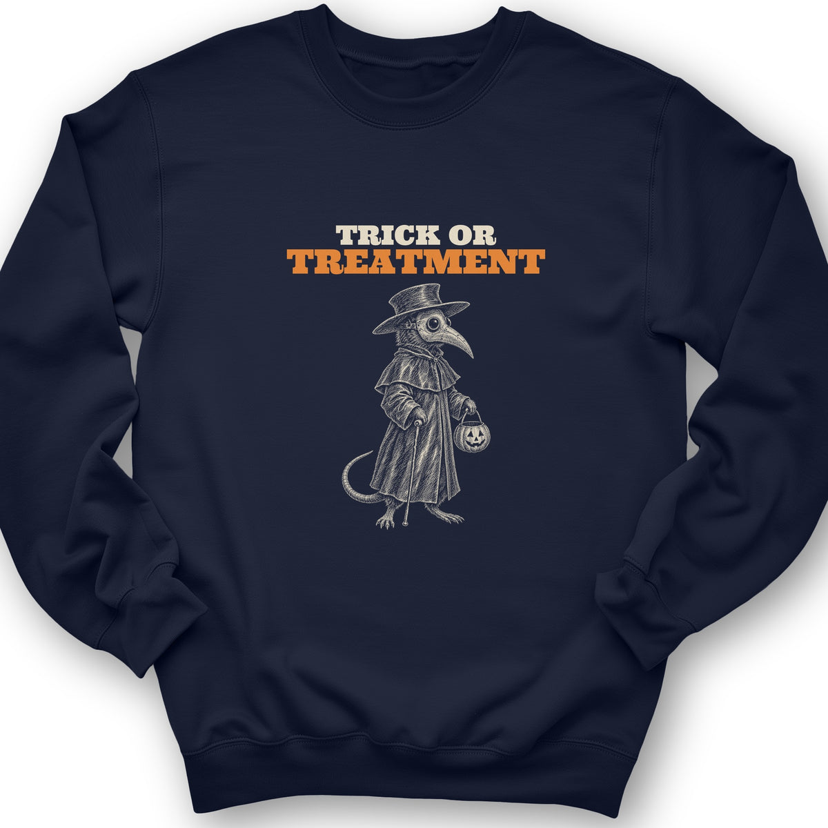 Trick Or Treatment Plague Rat Crewneck