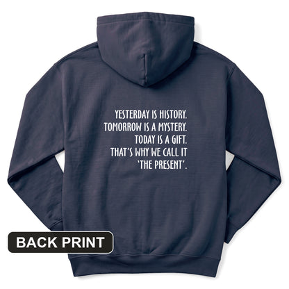 Yesterday Is History Back Print Hoodie