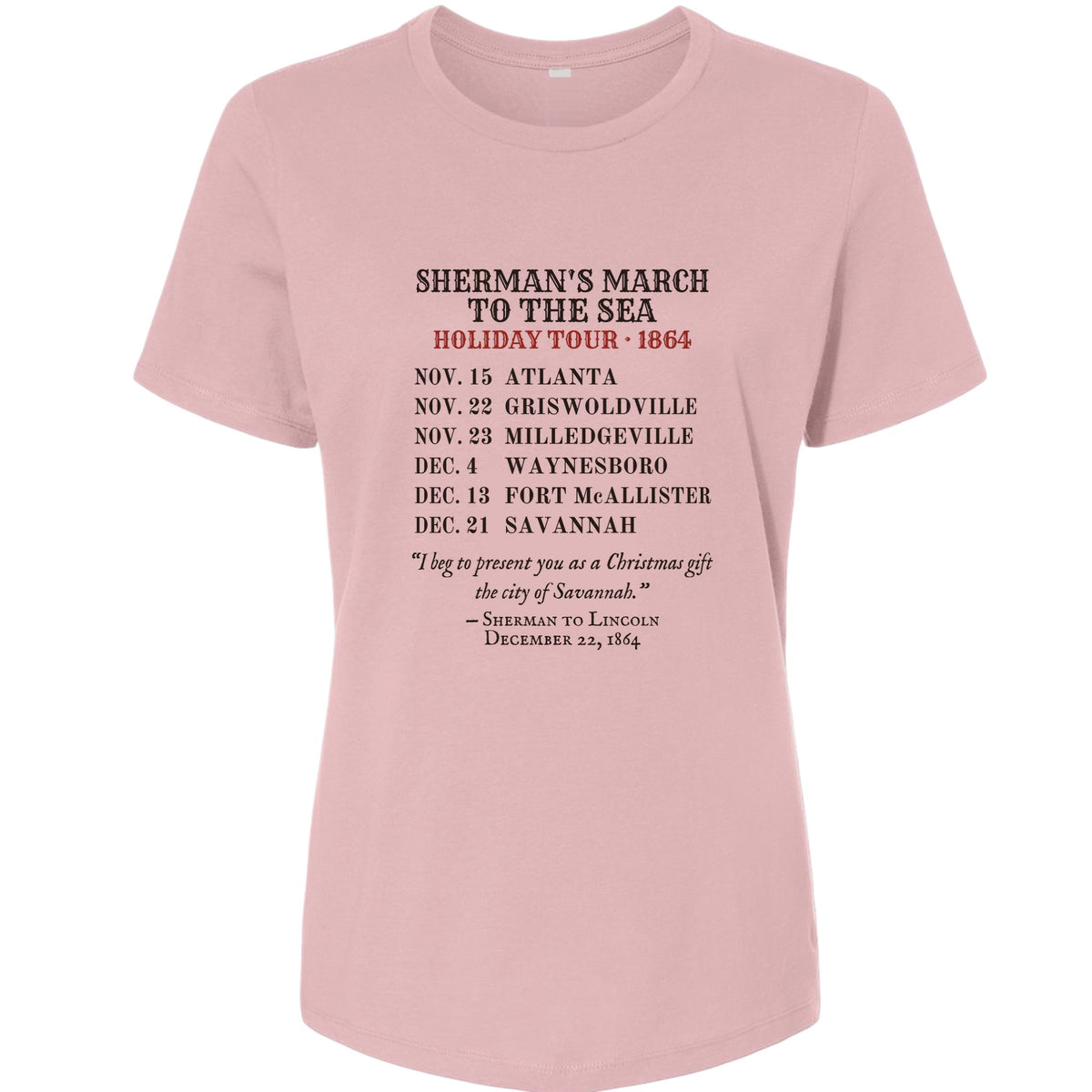 Shermans March To The Sea Holiday Tour 1864 Women's T-Shirt