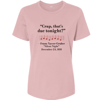 Silent Night Due Tonight Gruber 1818 Women's T-Shirt