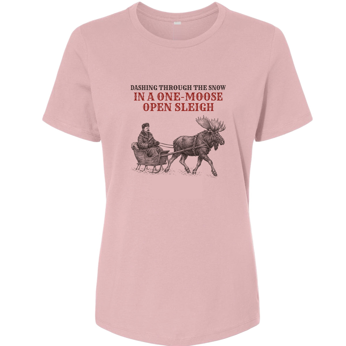 Teddy Roosevelt One Moose Open Sleigh Women's T-Shirt