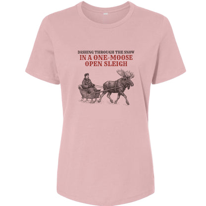 Teddy Roosevelt One Moose Open Sleigh Women's T-Shirt